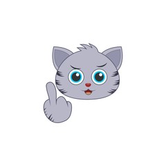 Bad cat face. Clipart image isolated on white background