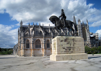 Obraz premium Portugal - Batalha - Monastery of Santa Maria da Vitoria, Equestrian Statue of Constable Nuno Alvarez Pereira