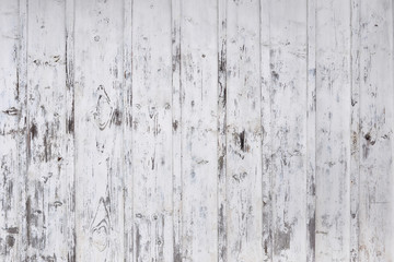 A rough white wooden old painted wall surface.