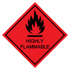 Highly Flammable Symbol Sign Isolate On White Background,Vector Illustration EPS.10