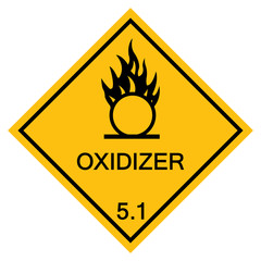 Warning Oxidizer Symbol Sign Isolate On White Background,Vector Illustration EPS.10