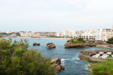 Viewpoint on the city of Biarritz. Basque Coast of France.