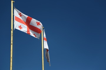  the waving blurred flag in the sky