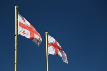  the waving blurred flag in the sky