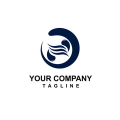 C, CE, EO initials blue water wind aqua company vector logo