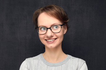 Portrait of happy girl with eyeglasses