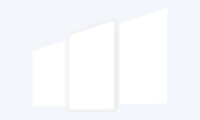 Clay tablet computer mockup with blank wireframing pages - perspective side view. Vector illustration