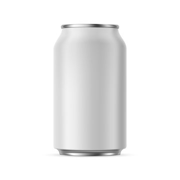 Aluminium can mockup 330 ml, isolated on white background - front view. Vector illustration