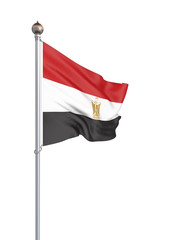 Egypt flag blowing in the wind. Background texture. 3d rendering, waving flag. – Illustration, isolated on white.