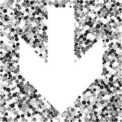 Down arrow color distributed circles dots illustration