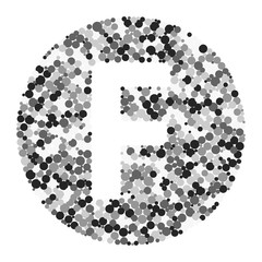 F letter color distributed circles dots illustration