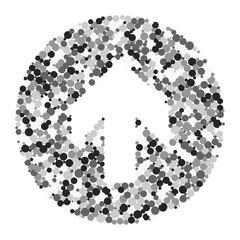 Up arrow color distributed circles dots illustration