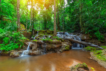 Waterfall in Tropical Rain forest ,Pa Wai Waterfall,Tak Province, Thailand