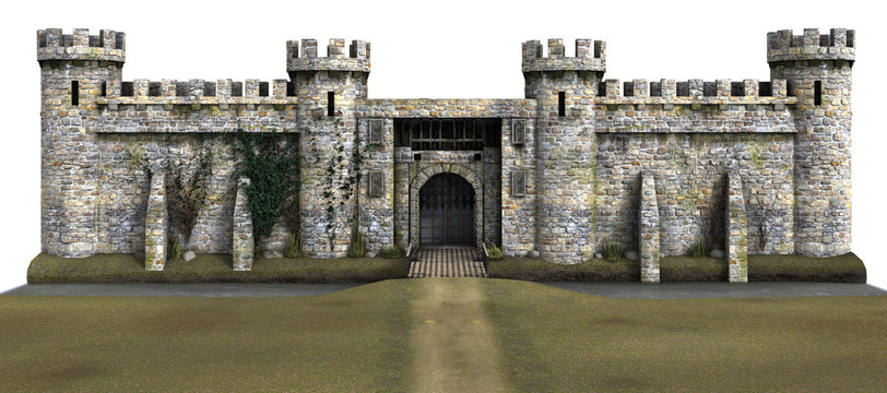 3D rendered Castle on White Background - 3D Illustration