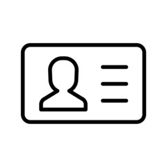 Id card icon vector. Identity tag vector illustration symbol. Driver licence logo.