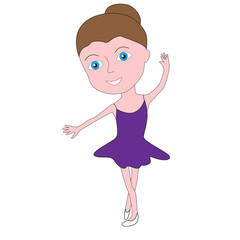 Ballerina girl isolated on a white background.