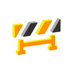 Barrier icon.Isometric and 3D view.