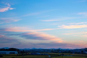 Sky and clouds at sunset.