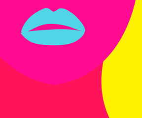 Flat woman head color face , portrait creative vector illustrator