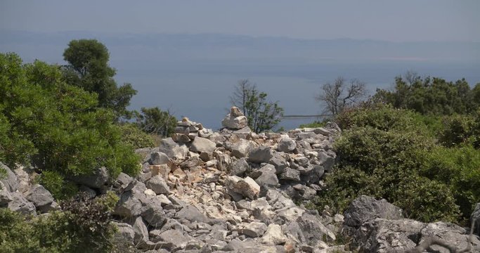 Karst and macchia with mediterranean sea 