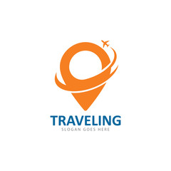 Fototapeta premium Travel logo vector icon template design 
