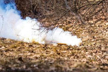 Obraz premium Game - an imitation of hostilities between the Irish National Army of Protestants and the airsoft game of the British Regular Army.