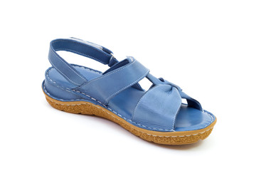 Blue leather sandal