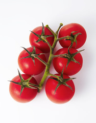 Cherry tomato on white background.