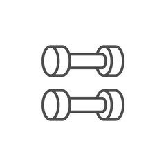 Fitness dumbbells line outline icon