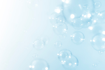blue soap bubbles background.