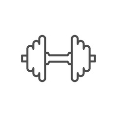 Dumbbell line outline icon, fitness equipment sign
