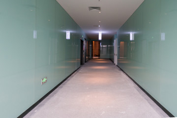 Entrance hall and empty floor tile, interior space