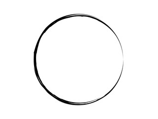 Grunge circle made of black ink.Grunge circle made of black paint.