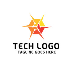 Cube Box Tech Logo For Technology Design With Colorful Style Concept. Digital Logo Company with Modern Digital Box and Hexagon Symbols Concept. Cube Tech Icon for Business, Studio, Network, Internet.