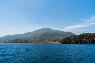 Fototapeta na wymiar Ischia island in Italy, view from the sea