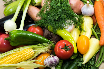 Background from organic vegetables without GMOs grown without pesticides in ecologically clean regions of Europe