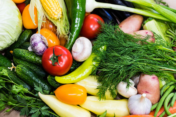 Background from organic vegetables without GMOs grown without pesticides in ecologically clean regions of Europe