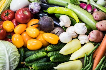 Background from organic vegetables without GMOs grown without pesticides in ecologically clean regions of Europe