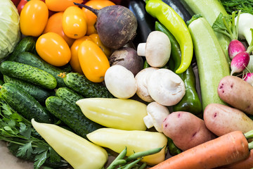 Background from organic vegetables without GMOs grown without pesticides in ecologically clean regions of Europe