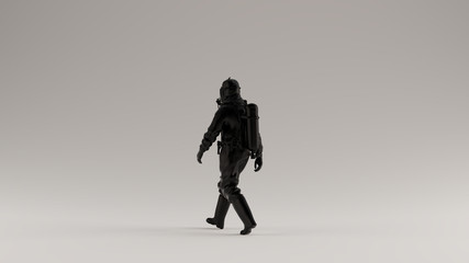 Black Man in a Hazmat Suit Walking 3d Illustration 3d render