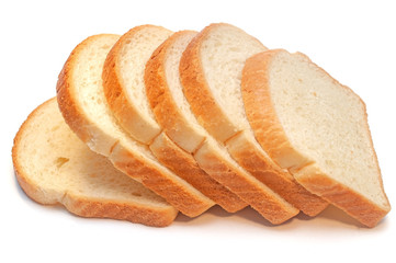 A loaf of fresh bread isolated on white background
