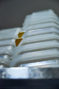Set pile of professional plastic kitchen container boxes