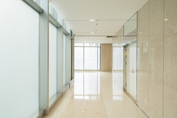 Business Center Corridor and Glass Window