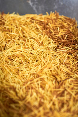 Catalan thin dried noodles ("Fideu&agrave;"). Typical food dish in Costa Brava. Mediterranean diet.