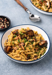 pasta fusilli with Mushroom in Herb sauce