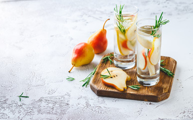 Summer drinks, rosemary pear cocktails.