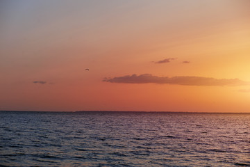 summer warm sunset at sea 