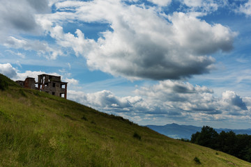 Fototapeta na wymiar Beautiful views on the ridge Borzhava, which is in the Ukrainian Carpathian mountains