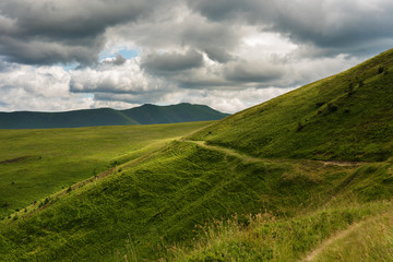 Fototapeta premium Beautiful views on the ridge Borzhava, which is in the Ukrainian Carpathian mountains