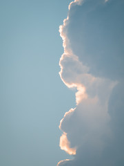 Big cloud texture background on clear blue sky